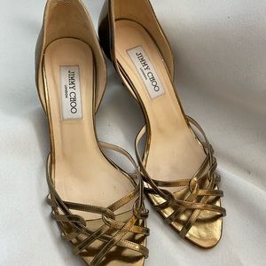Jimmy Choo gold- Holiday shoes 37.5 (7)